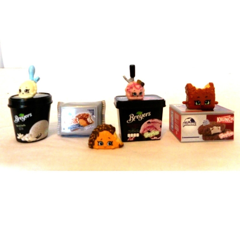 Shopkins Real Littles lot of 4 and Breyers and Krunch and Klondike